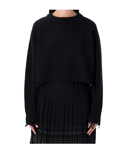 Low Classic Damaged Cropped Knitted Sweater