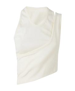 Low Classic Asymmetric Ruched Tank Top