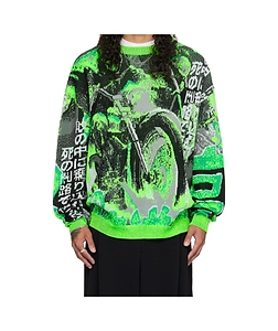 Misfit Jacquard Crew Neck Knit Sweater