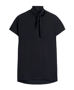 Short Sleeve Foulard Top In Viscose Cotton Jersey