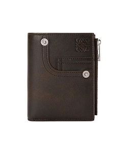 Panta Slim Compact Wallet In Shiny Calfskin
