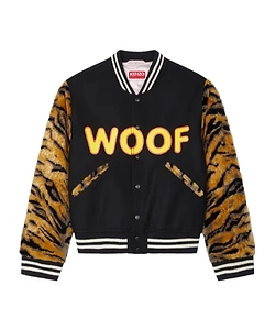 Genderless Printed Varsity Jacket In Virgin Wool Kenzo Tiger