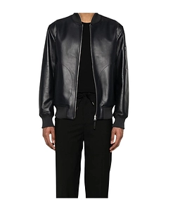 Long-Sleeved Leather Jacket