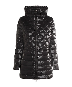 Tooky Diamond-Quilted Hooded Coat