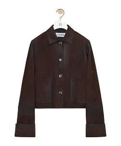 Suede Sheepskin Leather Fold-Over Jacket