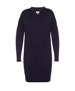 Navy Blue Logo Knitted Dress