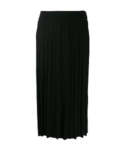 Pleated Knit Midi Skirt
