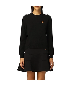 Tiger-Patch Knitted Jumper