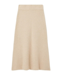 Elastic Waist Midi Skirt