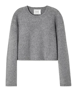 Hazelle Cropped Cashmere-Blend Sweater