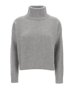 High-Neck Ribbed Sweater