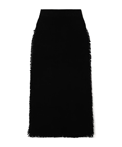 Jin Frayed Cashmere Midi Skirt