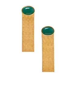 Chronos Gold-Plated Agate Earrings