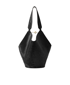 Chain-Detail Leather Tote Bag