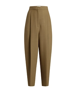 High-Rise Pleated Casual Pants