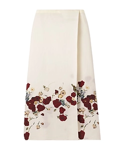 Khaite Floral Printed Midi Skirt