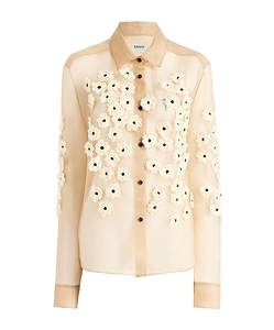 Khaite Floral Detailed Long-Sleeved Shirt