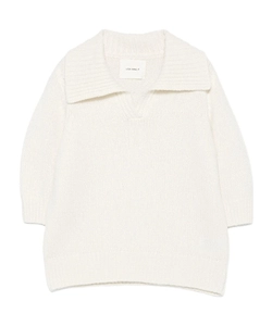 Wide-Collar V-Neck Jumper