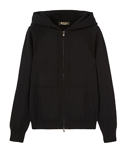 Loro Piana Zip-Up Hooded Cardigan