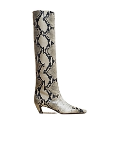 Snakeskin-Print 65Mm Leather Boots