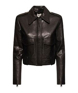 Zipper Cuff Leather Jacket