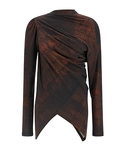 Kiko Kostadinov Simpson Draped Long-Sleeve Top