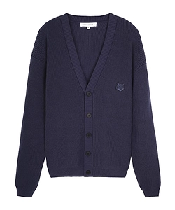 Maison Kitsuné Fox Head Embroidered Knitted Cardigan