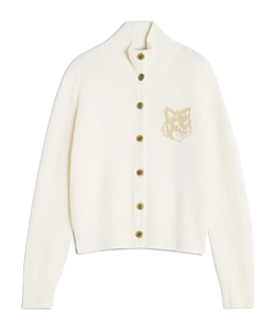 Maison Kitsuné Fox Head Intarsia High-Neck Cardigan