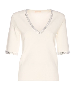 Liu Jo Embellished V-Neck Jumper