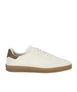 Tennis Walk Suede-Trimmed Leather Sneakers