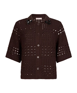 Liu Jo Openwork Embellished Knitted Top