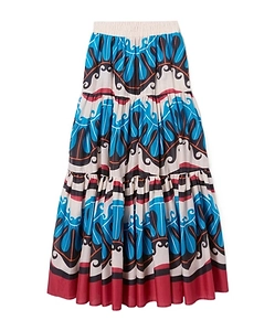 Abstract-Print Maxi Skirt