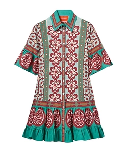 Choux Floral-Print Ruffled Mini Dress