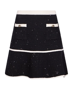 Liu Jo Sequin-Embellished Button Detailed Skirt