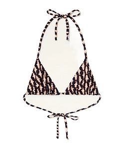 Fish-Print Triangle Bikini Top