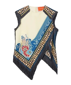 Fringed Scarf Top