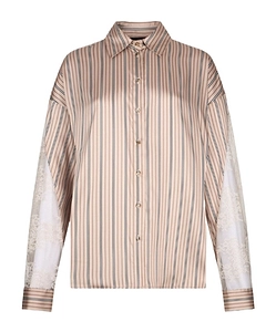 Liu Jo Striped Lace-Sleeve Shirt
