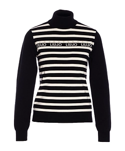 Liu Jo Striped Polo-Neck Jumper