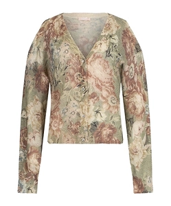 Liu Jo V-Neck All-Over Print Cardigan