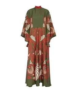 Magnifico Botanical-Print Silk Dress