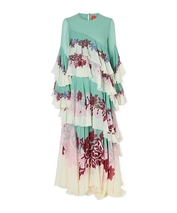 Naiad Asymmetrical Ruffle Dress