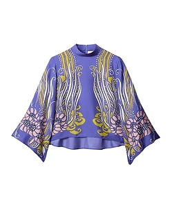 Patterned Mock-Neck Top