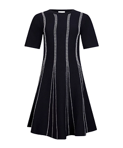 Vertical-Line A-Line Mini Dress