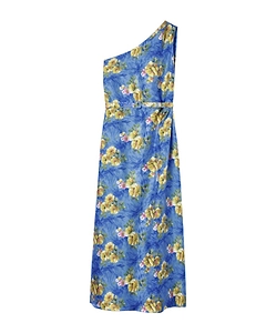 Roy One-Shoulder Floral-Print Midi Dress