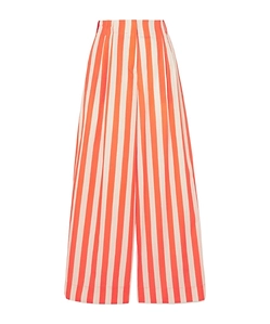 Striped Cotton-Poplin Wide-Leg Pants