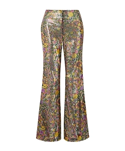 Sequined Tulle Flared Pants