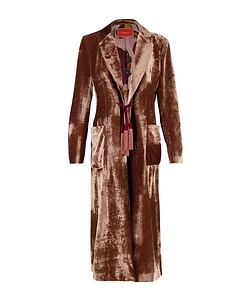 La Doublej Duster Belted Velvet Coat