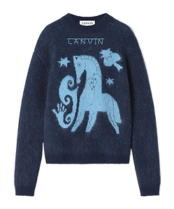 Animal-Graphic Crew-Neck Sweater
