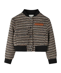 Lanvin Enfant Zigzag Cropped Bomber Jacket