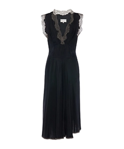 Maison Margiela Lace-Trim V-Neck Sleeveless Dress
